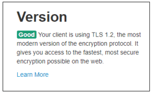 TLS 1.2 Version Good